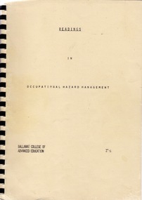 Book - Book - Handbook, VIOSH: BCAE, Readings in Occupational Hazard Management, 1981