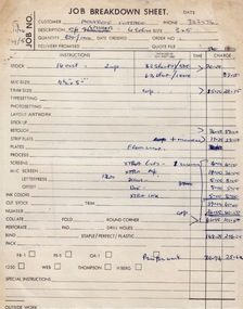 Document - Document - Invoice, ZILLES: Job Breakdown Sheet, Montrose Cottage