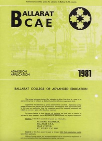 Document - Document - Application Form, VIOSH: BCAE Admission/Application Form, 1981