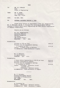 Document - Document - External Lecturers, VIOSH: External Lecturers Session 4, 1980;  Renumeration