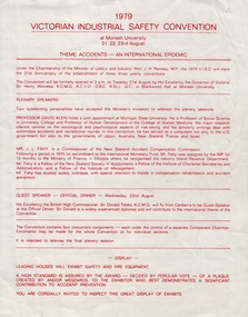 Document - Document - Program, VIOSH: Victorian Industrial Safety Convention, August 1979