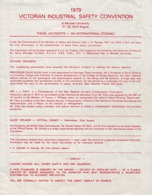 Document - Document - Program, VIOSH: Victorian Industrial Safety Convention, August 1979