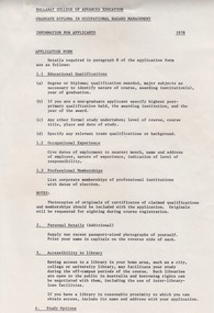 Document - Document - Student Information, VIOSH: Graduate Diploma in Occupational Hazard Management; Names and Information for Students, 1978  for First Intake 1979