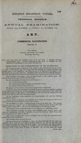 Book, Technical School Examination Papers, 1933