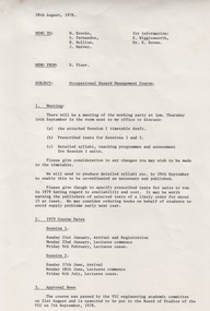 Document - Document - Information, VIOSH: Occupational Hazard Management Course, 1979, information