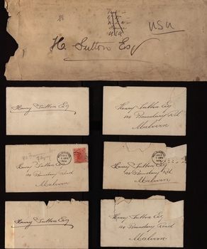 Envelopes addressed to Henry Sutton