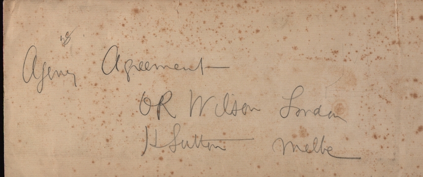 Envelope that held the agreement