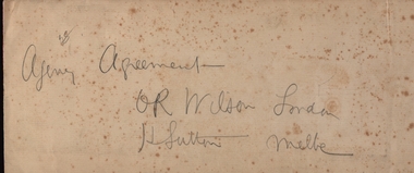 Envelope that held the agreement