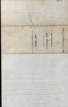 Front cover of agreement.