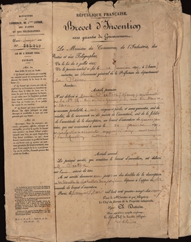 Cover of French patent Document