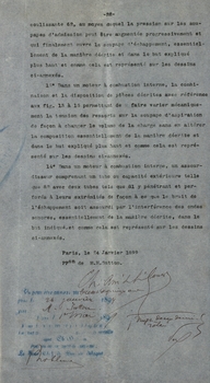 Page twenty-one of patent document with signatures