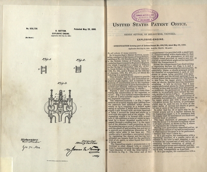 Pages two and three of USA Patent Document for Explosive Engine