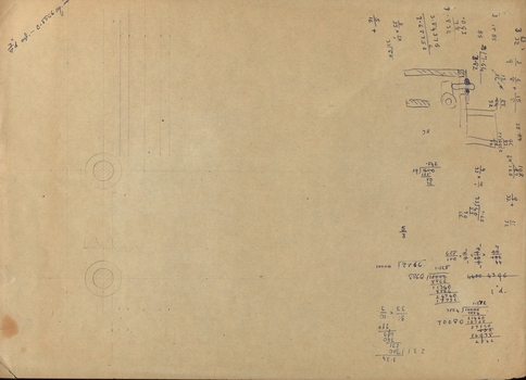Diagram and calculations by Albert Sutton, son of Henry Sutton