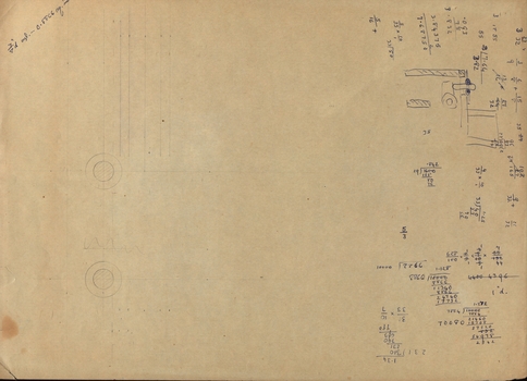 Diagram and calculations by Albert Sutton, son of Henry Sutton
