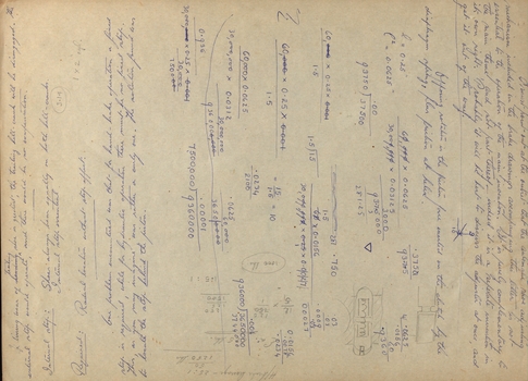 Notes and Calculations by Albert Sutton, son of Henry Sutton 