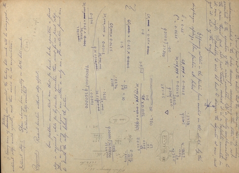 Notes and Calculations by Albert Sutton, son of Henry Sutton 