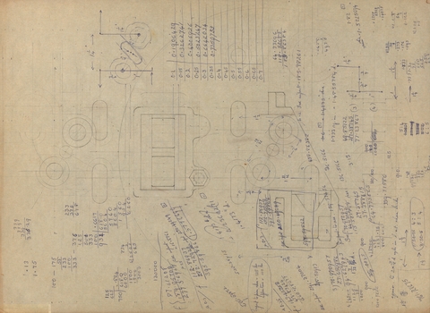 Diagram and Calculations by Albert Sutton, son of Henry Sutton