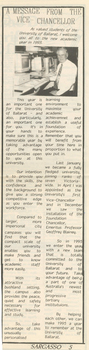 A clipping from the Student newspaper Saragasso