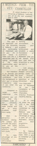 A clipping from the Student newspaper Saragasso