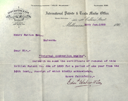 Receipt for payment of patent fees