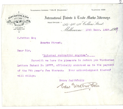 Receipt for payment of patent fees 