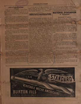 French newspaper with article about Henry Sutton's patent