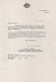 Document - Document - Submission for Approval, VIOSH: Ballarat College of Advanced Education; Submission to the Victorian Institute of Colleges, 1978