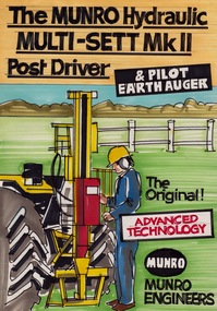 Document - Document - Advertising pamphlet and related photos and information, ZILLES COLLECTION: Pamphlet for The Munro Hydraulic Multi-Sett Mk II Post Driver; Munro Engineers, Wendouree Victoria