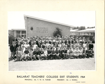 Photograph, Harvey Photo, Ballarat Teachers' College Exit Students, 1964, 1964