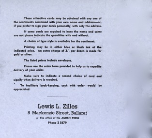Card - Card - Christmas Card Selection, ZILLES COLLECTION:  Selection of Christmas Cards with various inscription options