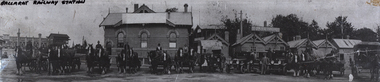Ballarat Railway Station with teams of horses and waggons