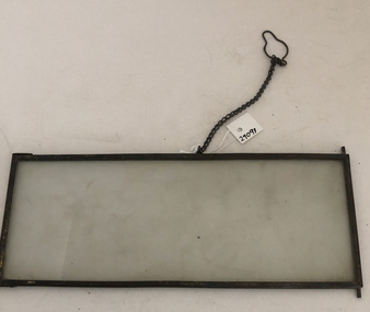 Framed frosted glass rectangle with chain 