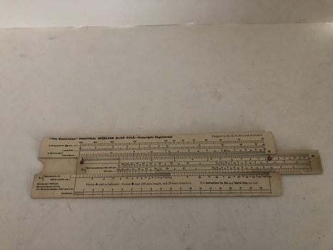 Slide rule with slide sitting out