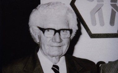 Photograph - Photograph - black and white, VIOSH: Harold Greenwood-Thomas: Founding member of the Safety Engineering Society of Australia, c1950