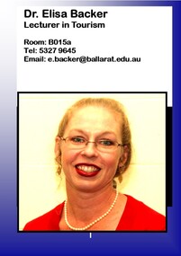 Dr Elisa Backer - Lecturer in Tourism