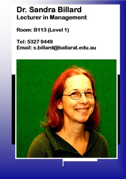 Dr Sandra Billard - Lecturer in Management