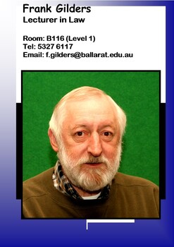 Frank Gilders - Lecturer in Law