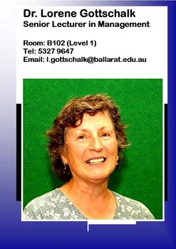 Dr. Lorene Gottschalk - Senior Lecturer in Management