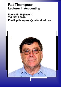 Pat Thompson - Lecturer in Accounting