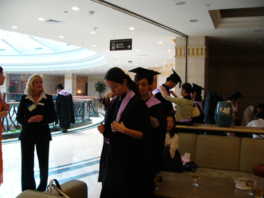 Graduates getting ready