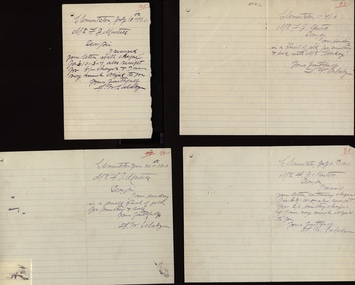 Letters from F.W. Calaby to School of Mines Ballarat