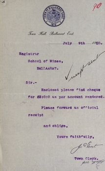 Town of Ballarat East Letterhead