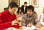 Two students working together 