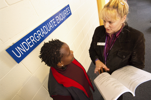 Students enquiring 