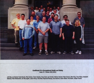 Photograph - Laminated Photograph - Colour, VIOSH: Certificate IV in Occupational Health and Safety; Intake 19, October 2000. (AWU)