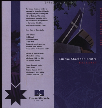 Front of Pamphlet from Eureka Stiockade Centre