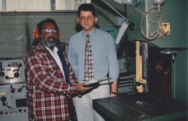 Photograph - Photograph - Colour, VIOSH: Steve Cowley and Ashok Nath, University of Ballarat, 1996