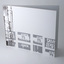 Perfect bound book, pages printed on satin coated in two colours (black and silver). 