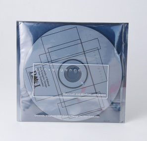CD Rom featuring work of third year Graphic Design graduates, 1998. Printed two colour, black and white, on silver disc, in metallic silver plastic sleeve with one colour print (white).