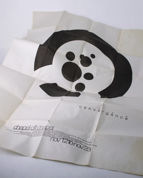 Single colour (black) offset print on newsprint. Crush folded.